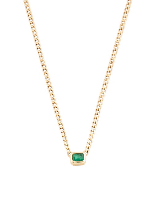 Zoë Chicco 14K Emerald Bezel XS Curb Chain Necklace
