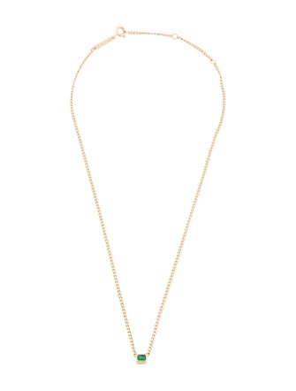 Zoë Chicco 14K Emerald Bezel XS Curb Chain Necklace