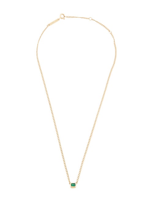 Zoë Chicco 14K Emerald Bezel XS Curb Chain Necklace