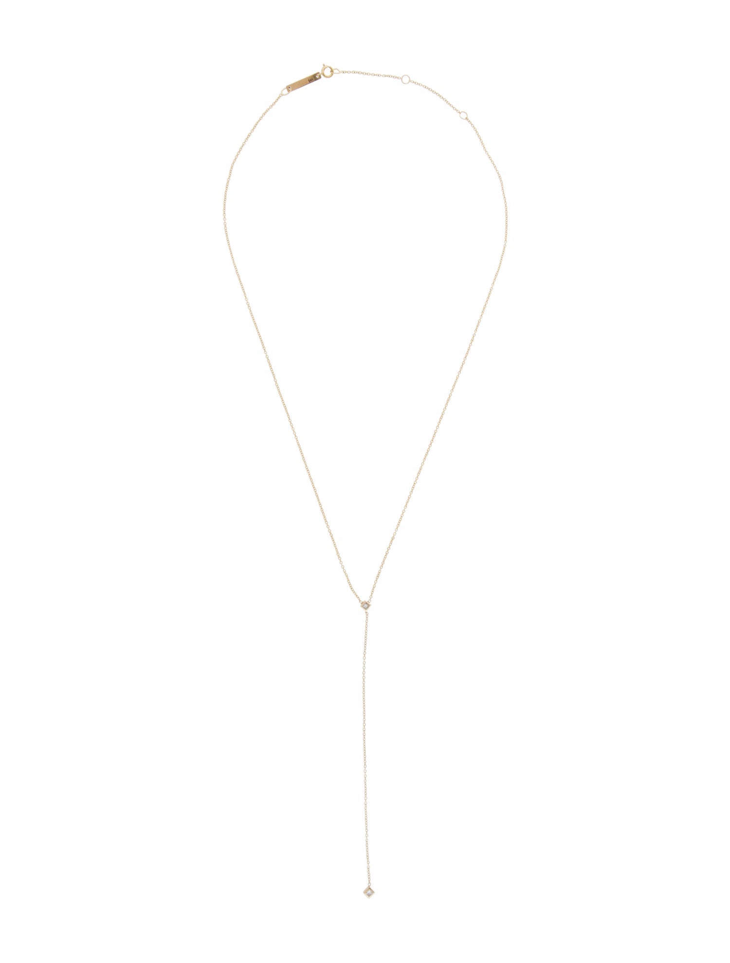 Zoë Chicco 14K Diamond Bezel Lavalier Necklace