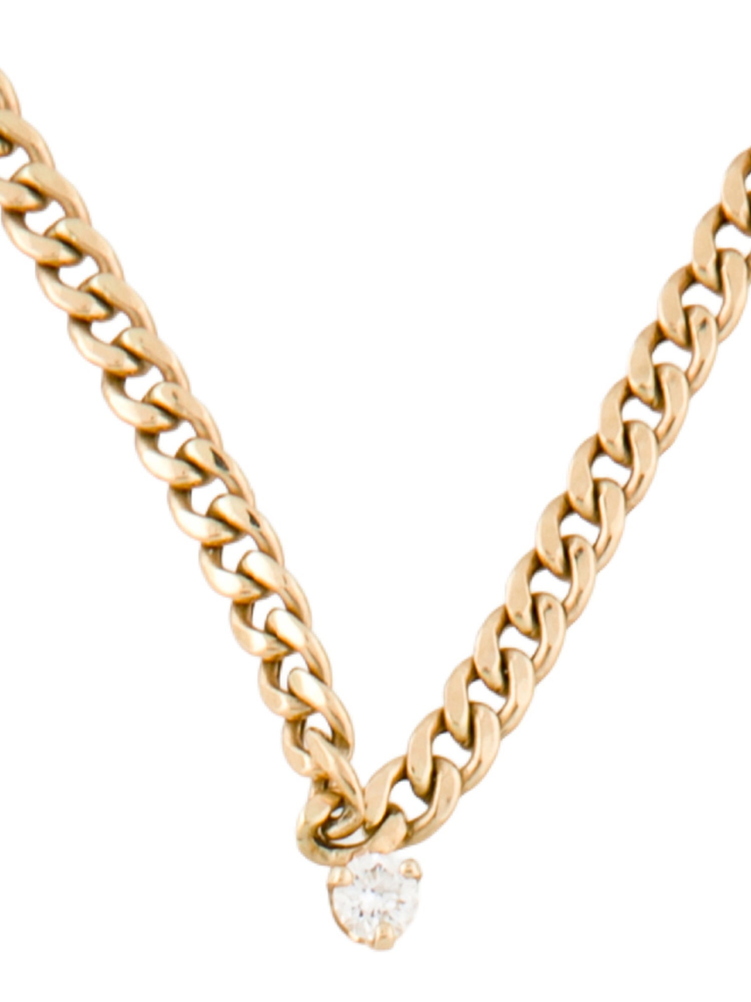 Zoë Chicco 14K Floating Diamond Small Curb Chain Necklace