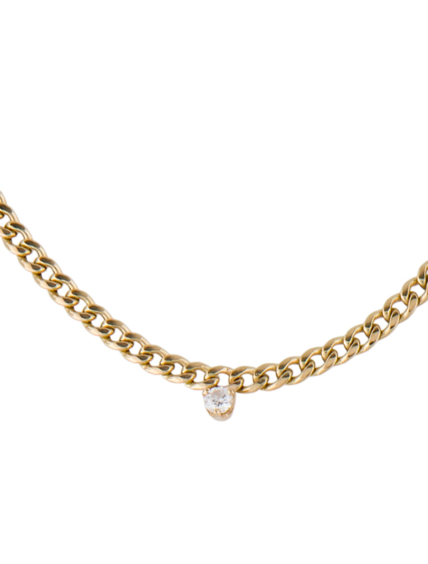 Zoë Chicco 14K Diamond Curb Station Necklace
