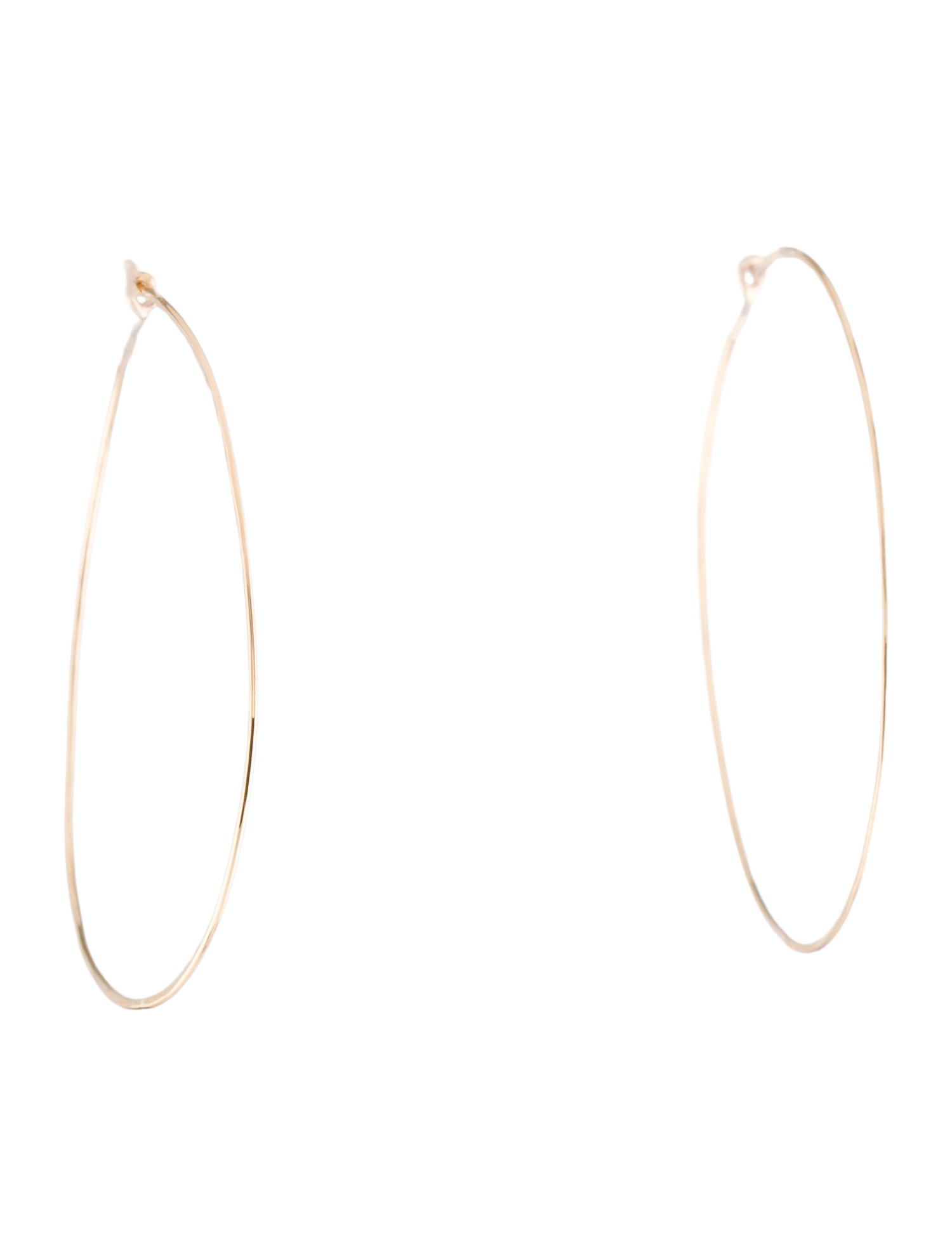 Zoë Chicco 14K Large Thin Hammered Hoop Earrings