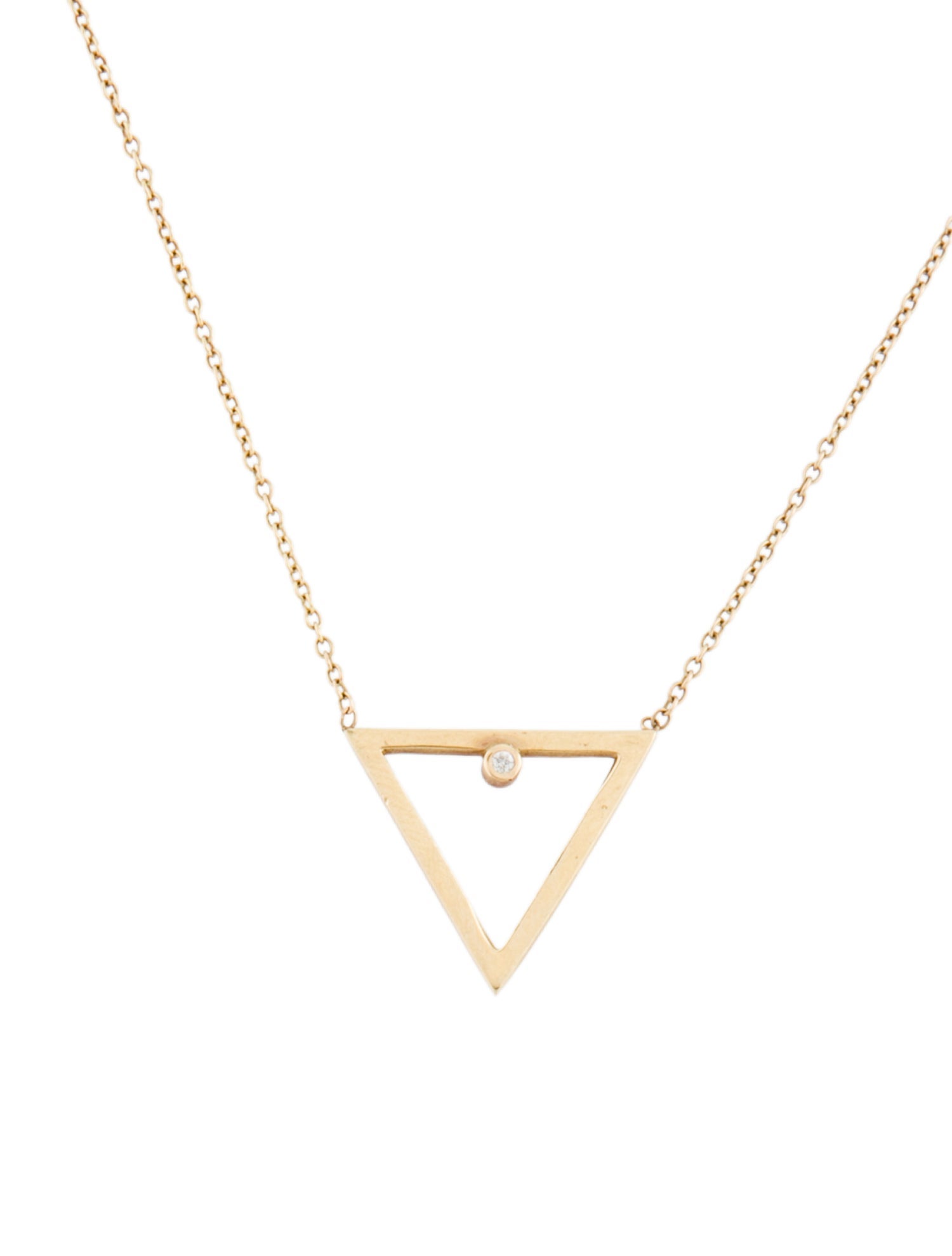 Zoë Chicco 14K Diamond Open Triangle Pendant Necklace