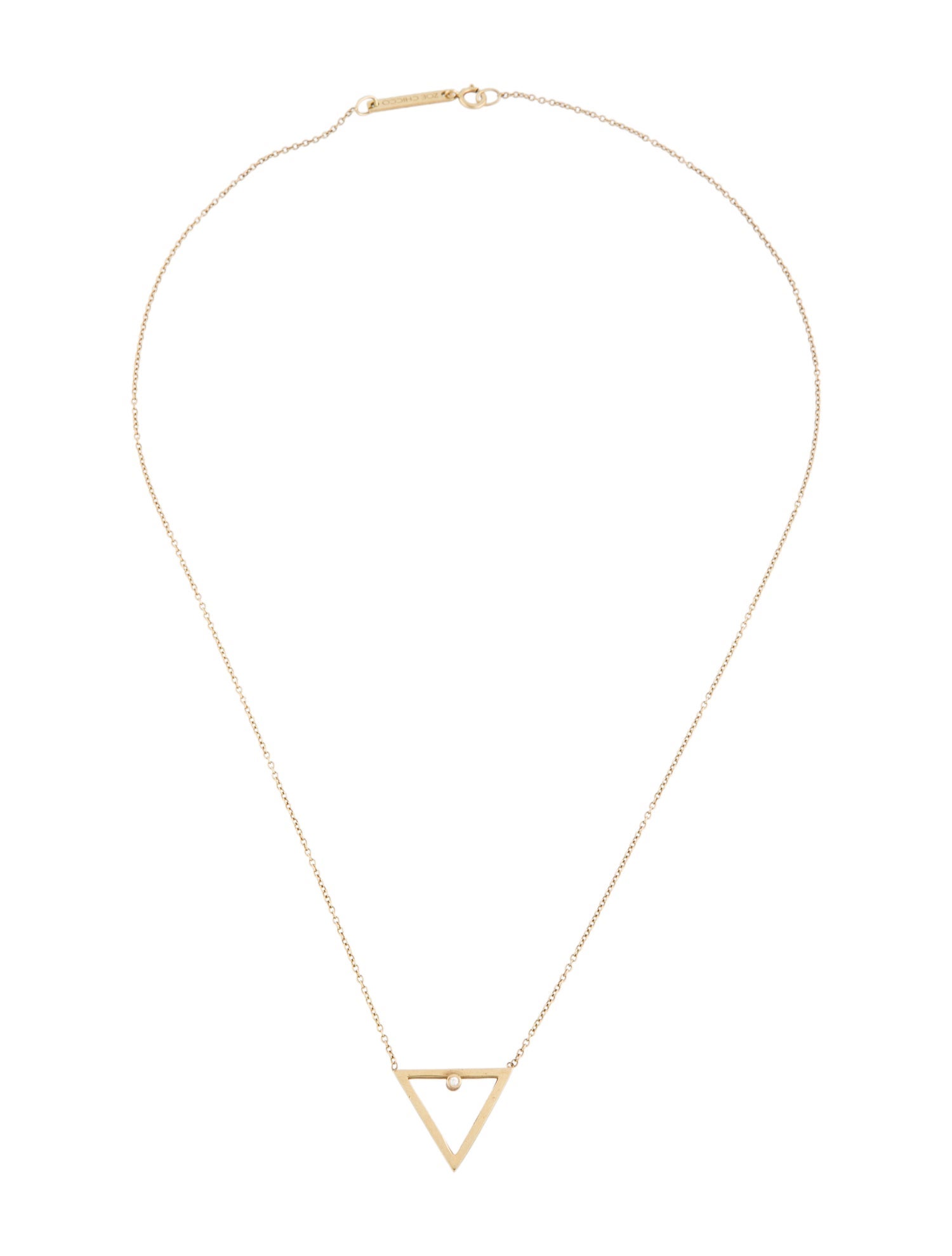 Zoë Chicco 14K Diamond Open Triangle Pendant Necklace