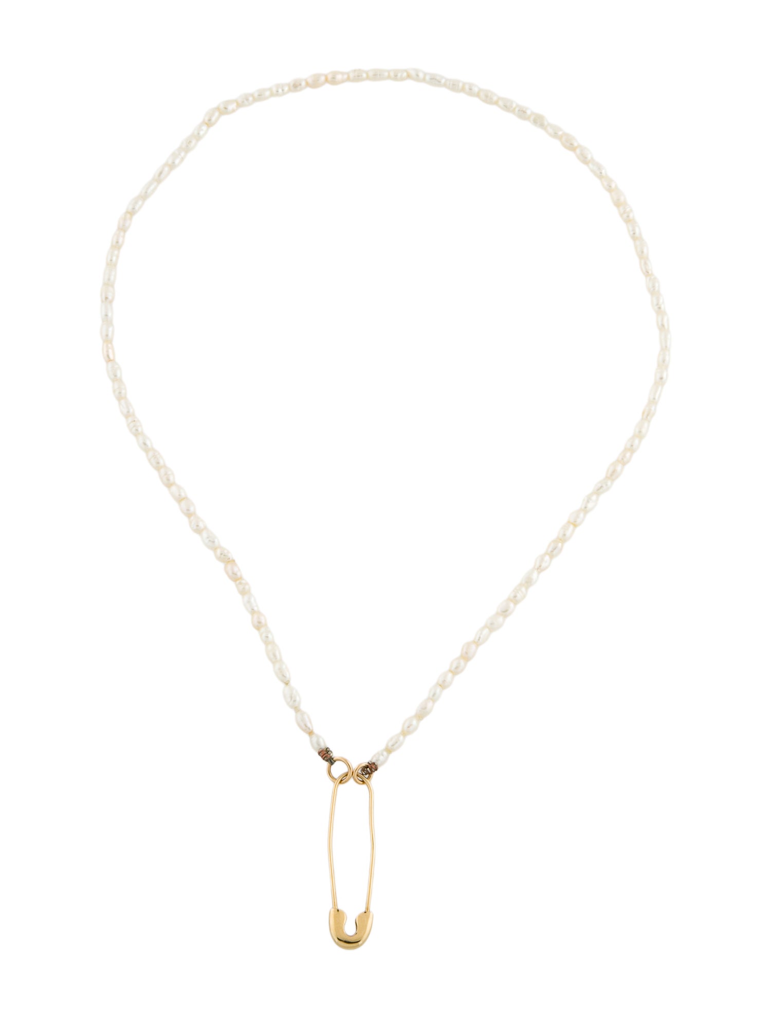 Zoë Chicco Pearl Safety Pin Necklace