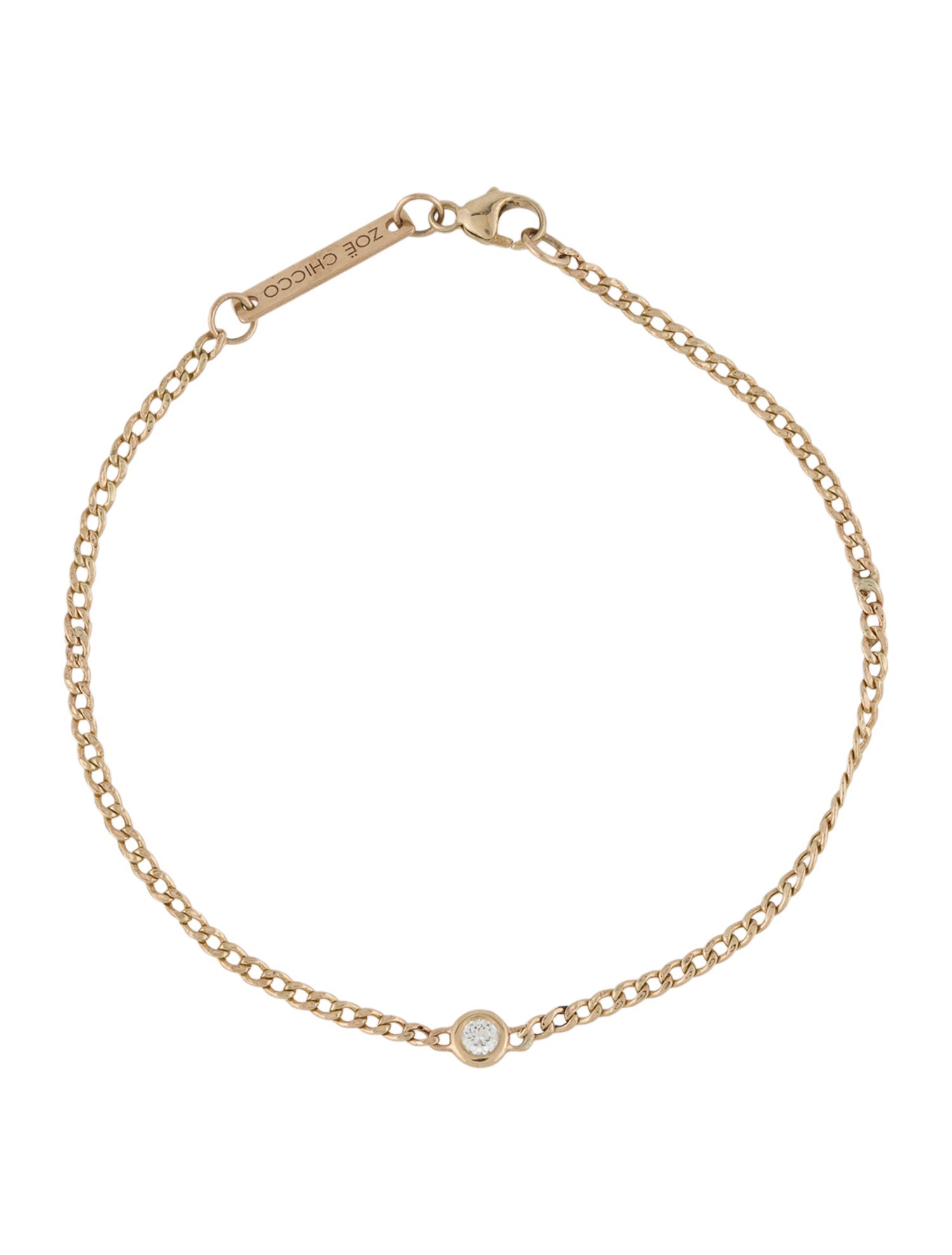 Zoë Chicco 14K Diamond Curb Chain Link Bracelet