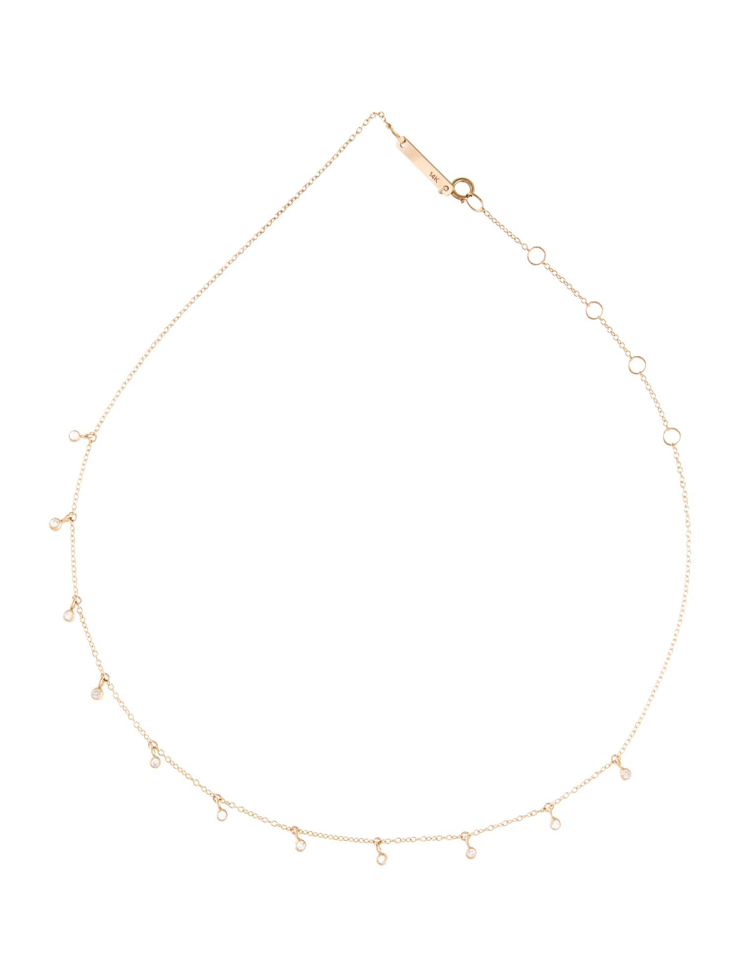 Zoë Chicco 14K Diamond Tiny Dangling Choker Necklace