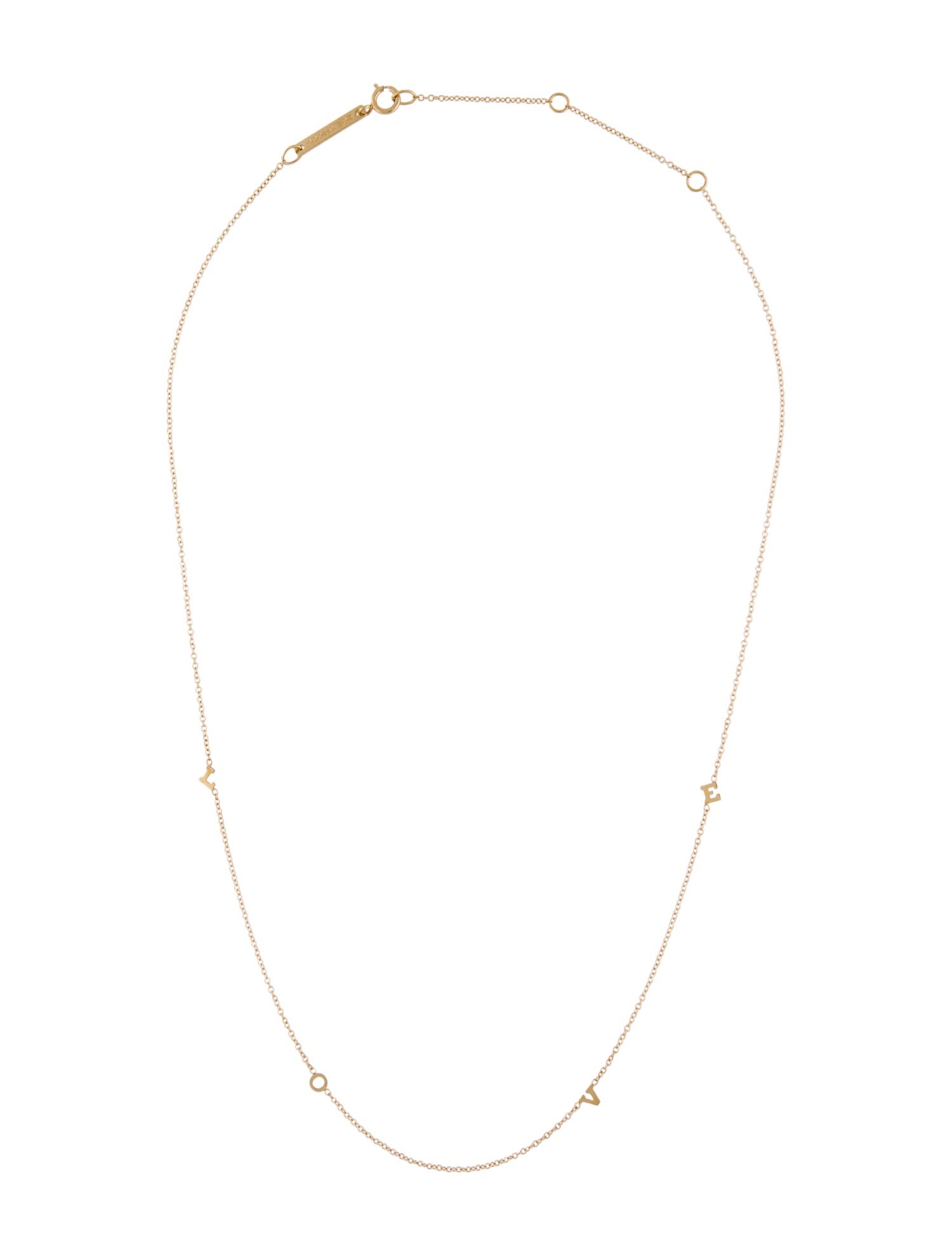 Zoë Chicco 14K 'Love' Station Necklace