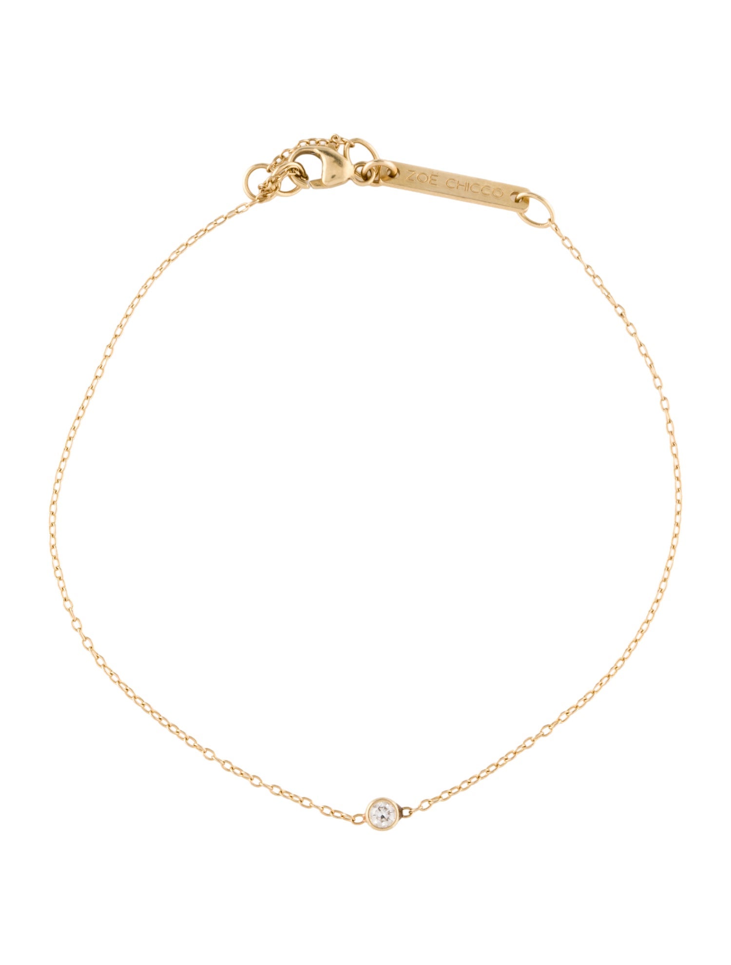 Zoë Chicco 14K Diamond Single Bezel Station Bracelet