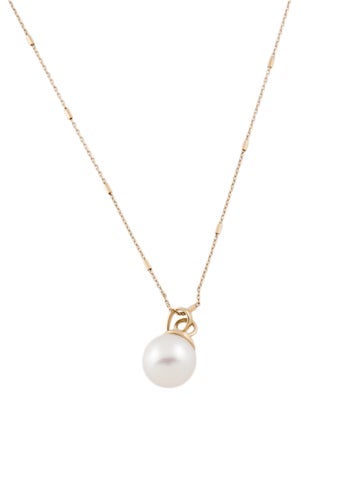 Pre-owned Zoë Chicco 14k Pearl Pendant Necklace, 18" In Multi
