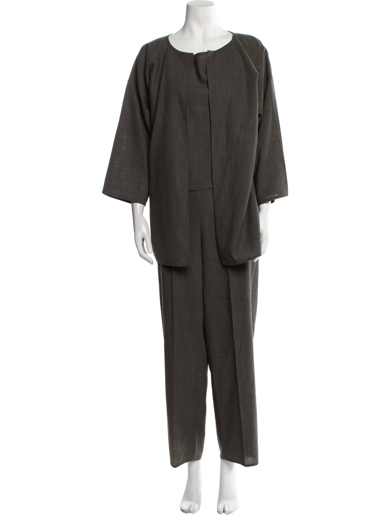 Zoran Wool Embroidered Accent Pantsuit