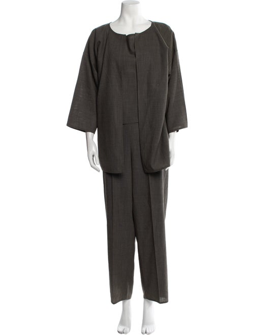 Zoran Wool Embroidered Accent Pantsuit