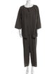 Zoran Wool Embroidered Accent Pantsuit