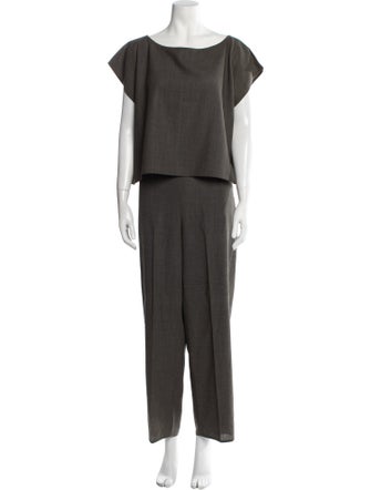 Zoran Wool Embroidered Accent Pantsuit