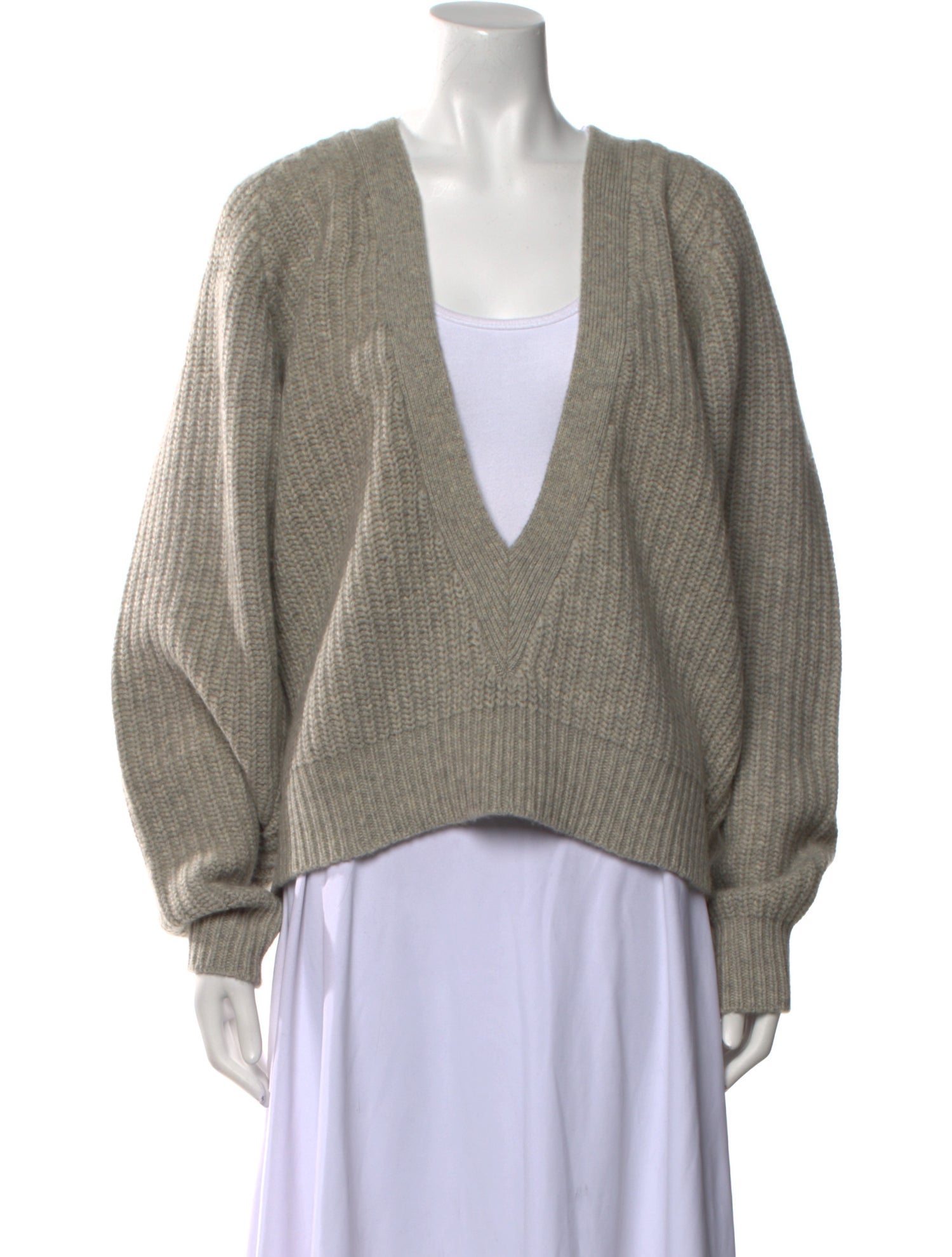 Zoran Cashmere Plunge Neckline Sweater