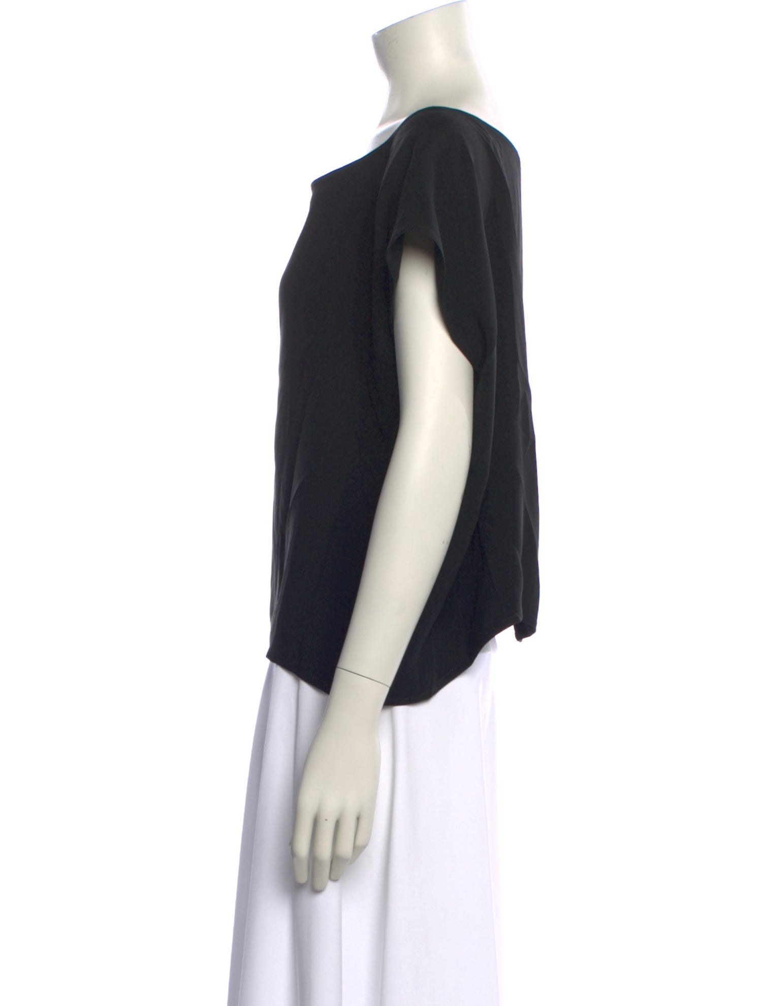 Zoran Silk Bateau Neckline Crop Top