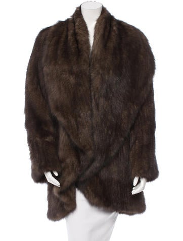 Zandra Rhodes Coats Knitted Sable Coat M