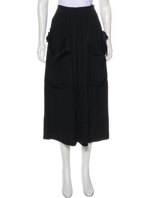 Zandra Rhodes A-Line Midi Skirt Black