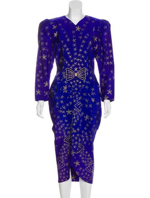 Zandra Rhodes Printed Midi Dress Indigo