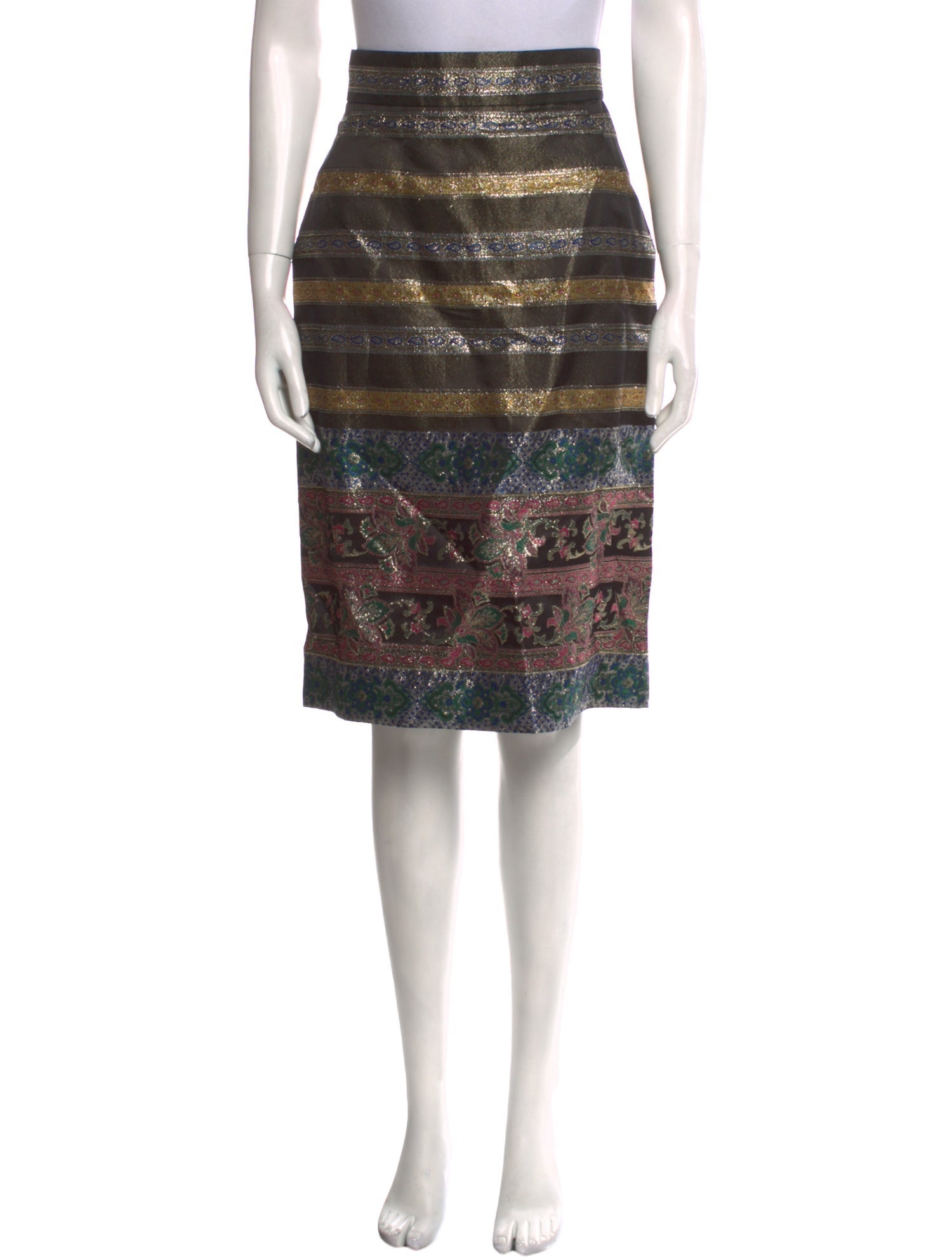 Zandra Rhodes Velour Knee-Length Skirt