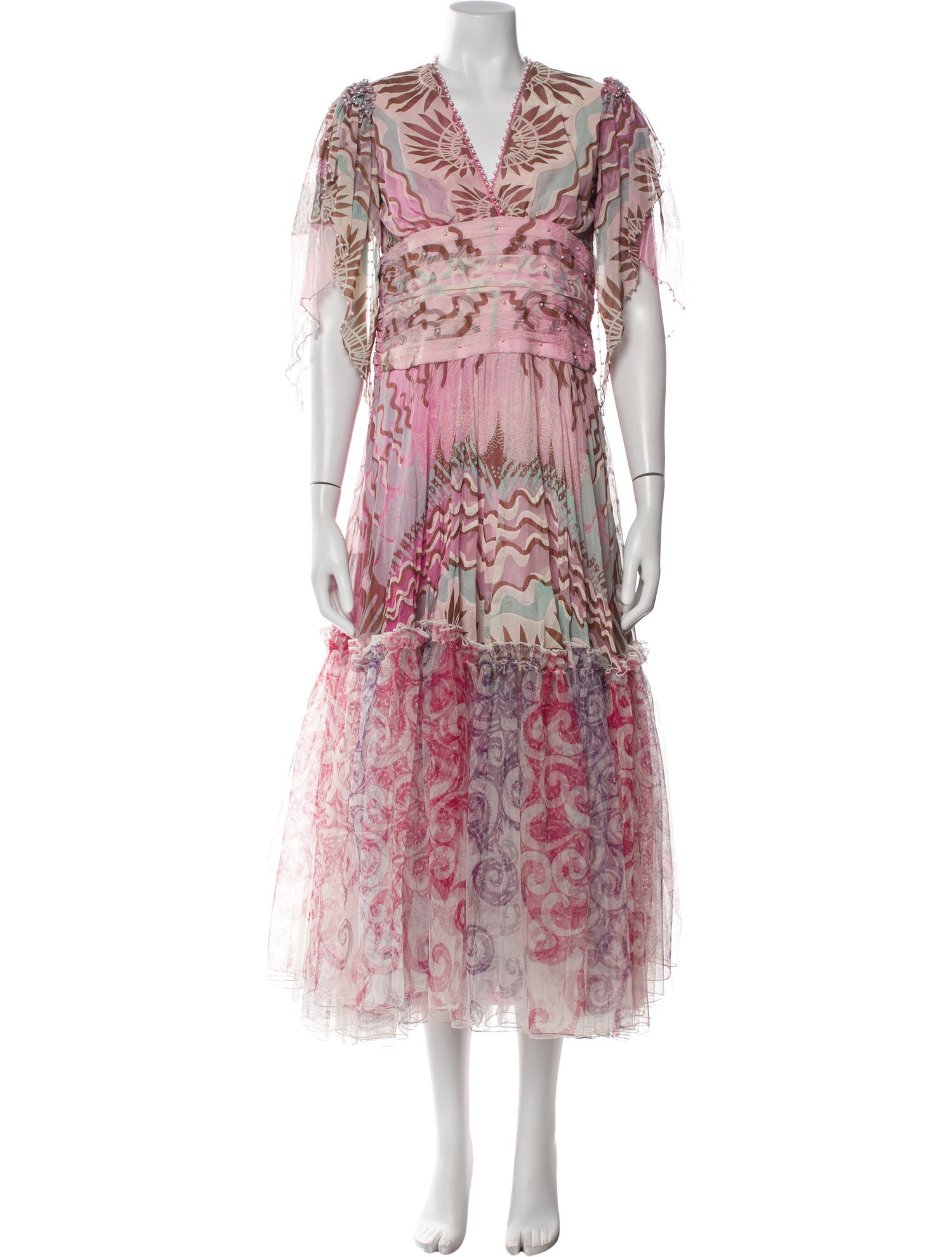 Zandra Rhodes Silk Long Dress