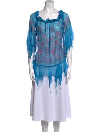 Zandra Rhodes Silk Tie-Dye Print Tunic