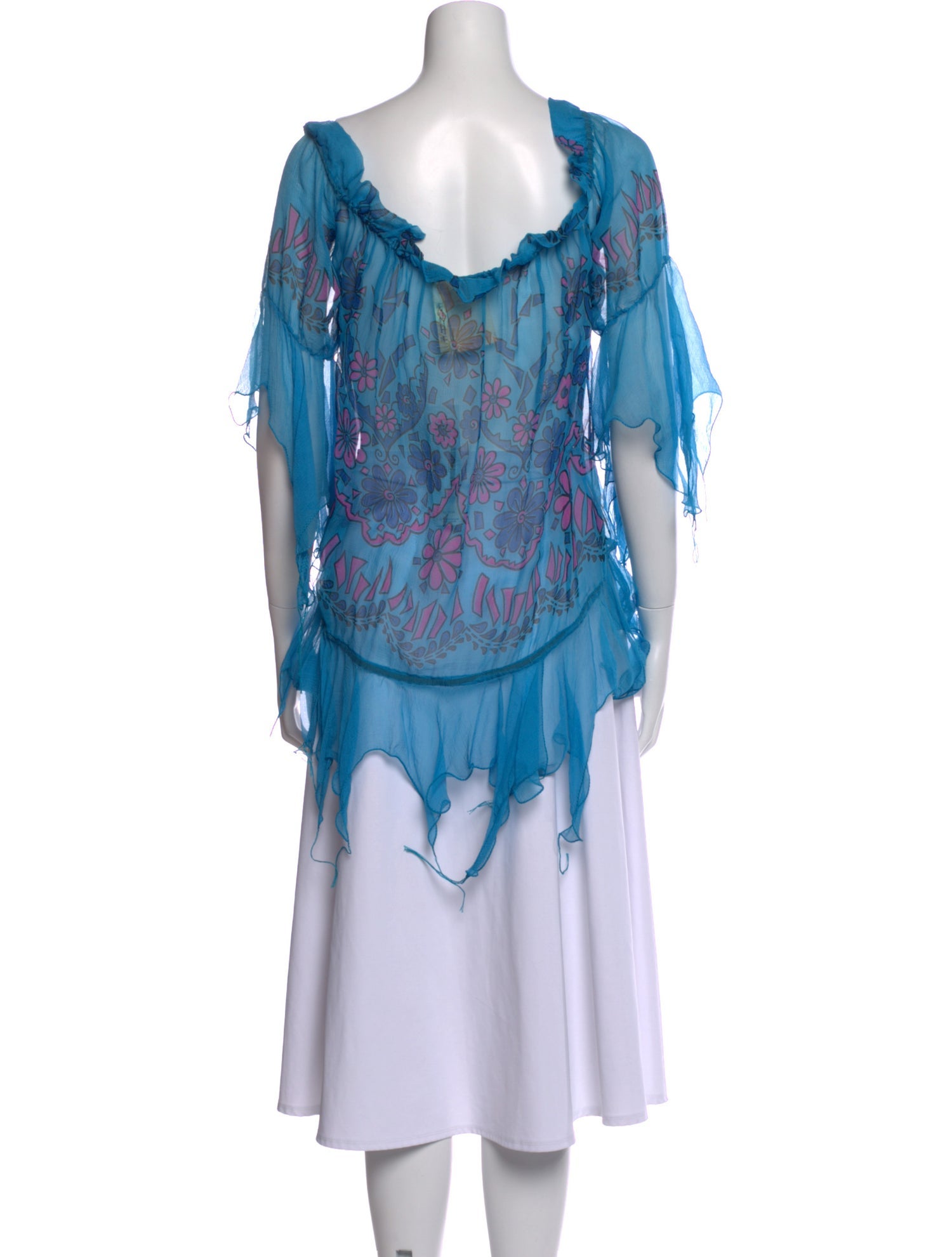 Zandra Rhodes Silk Tie-Dye Print Tunic