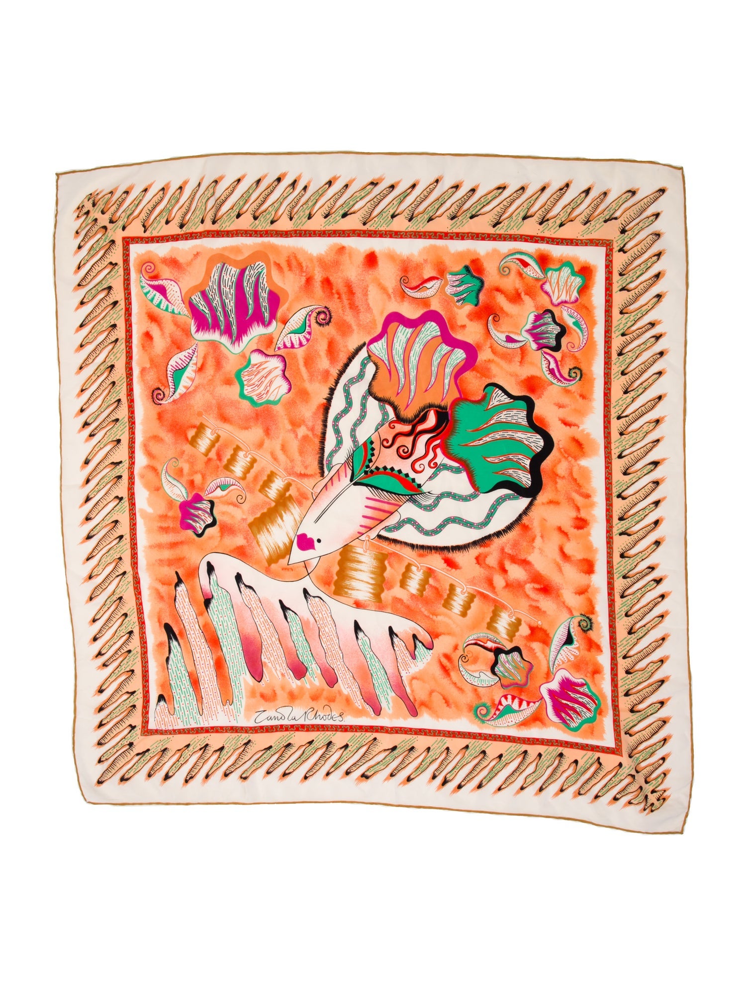 Zandra Rhodes Silk Printed Scarf