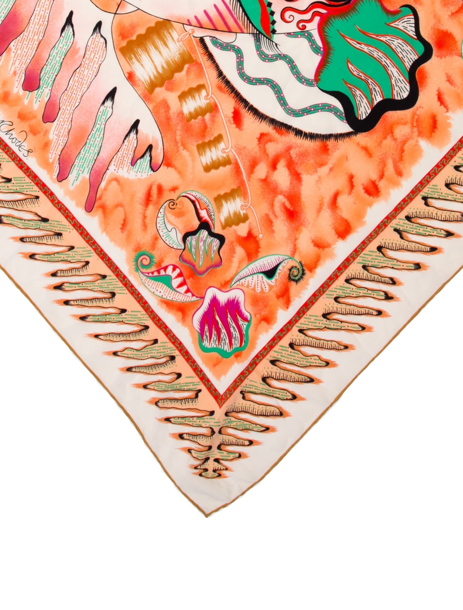 Zandra Rhodes Silk Printed Scarf