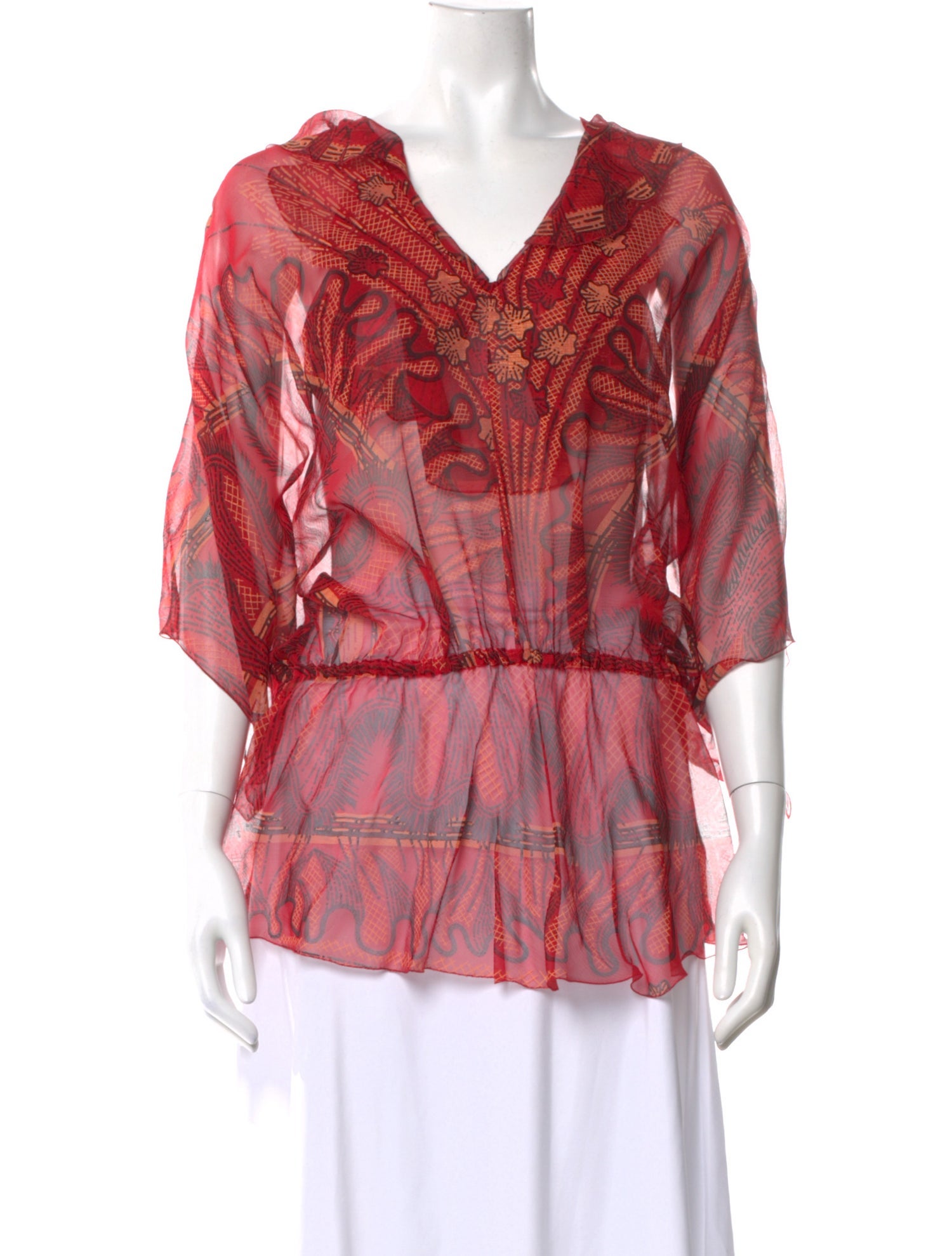 Zandra Rhodes Silk Patterned Blouse