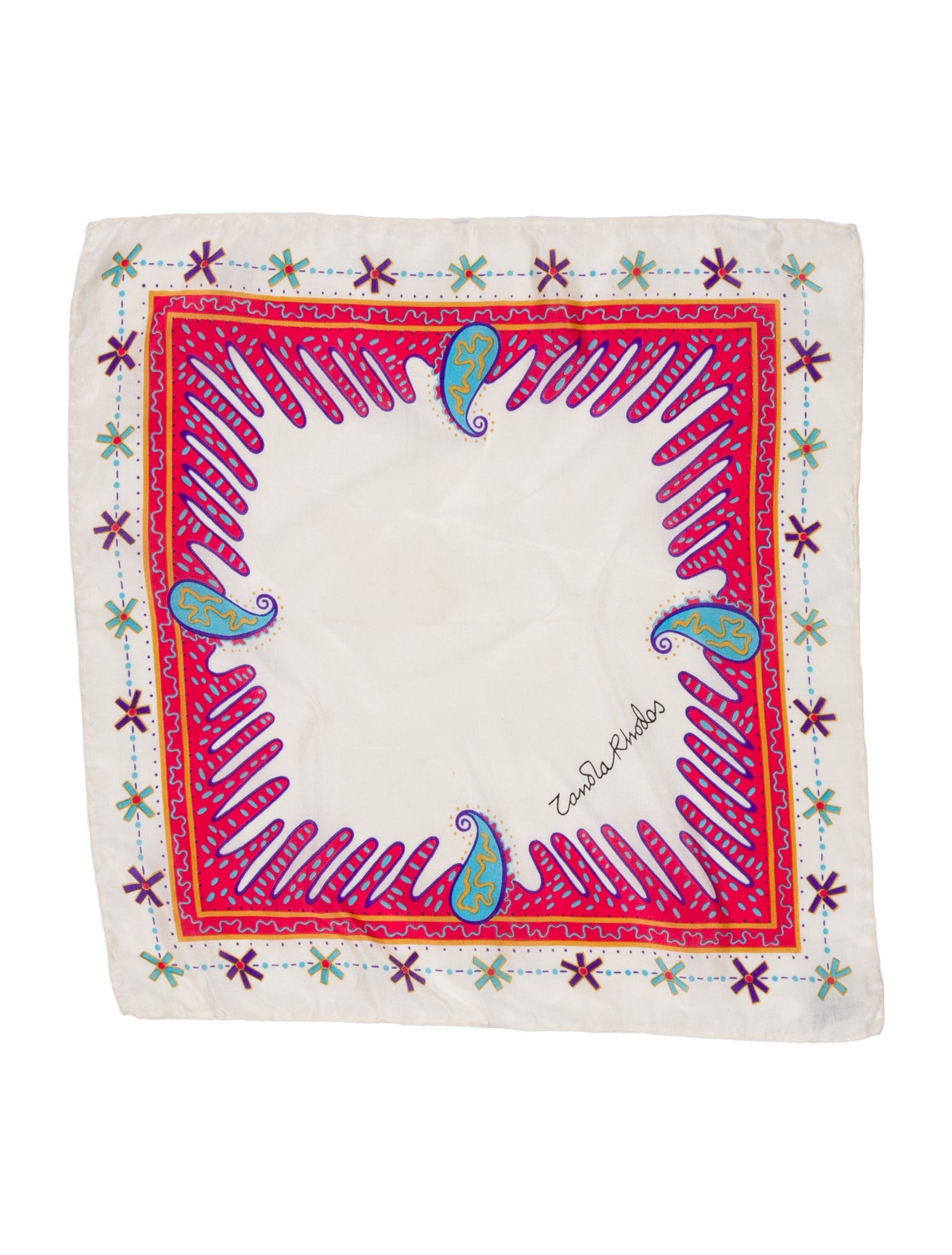 Zandra Rhodes Silk Vintage Scarf