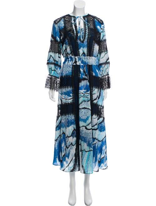 Zuhair Murad Printed Maxi Dress Blue