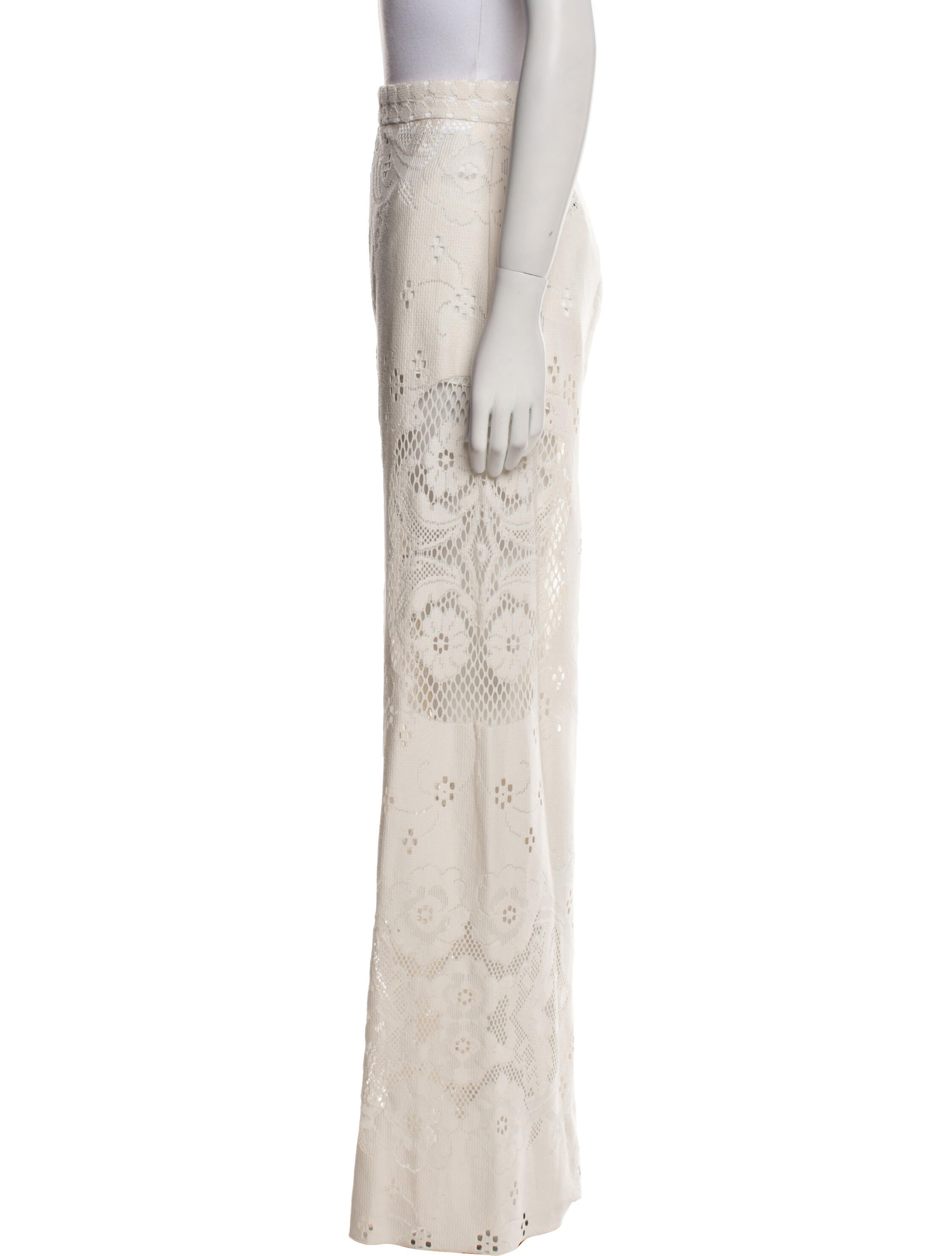 Zuhair Murad Lace Pattern Wide Leg Pants