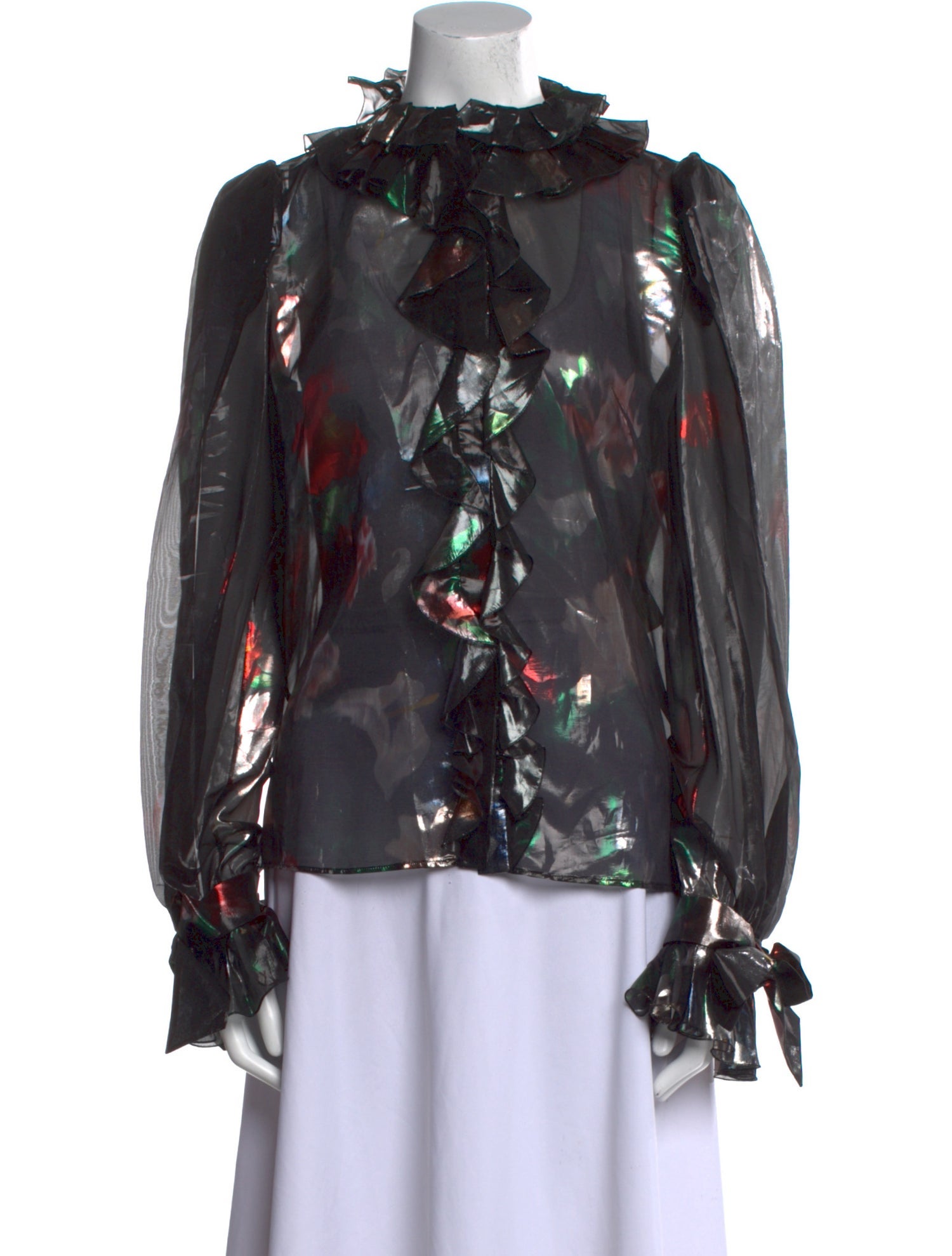 Zuhair Murad Silk Floral Print Blouse