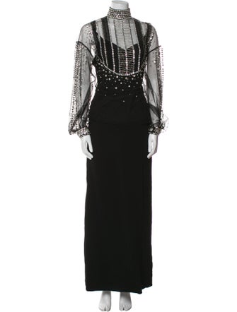 Zuhair Murad Printed Crystal Embellishments Skirt Set