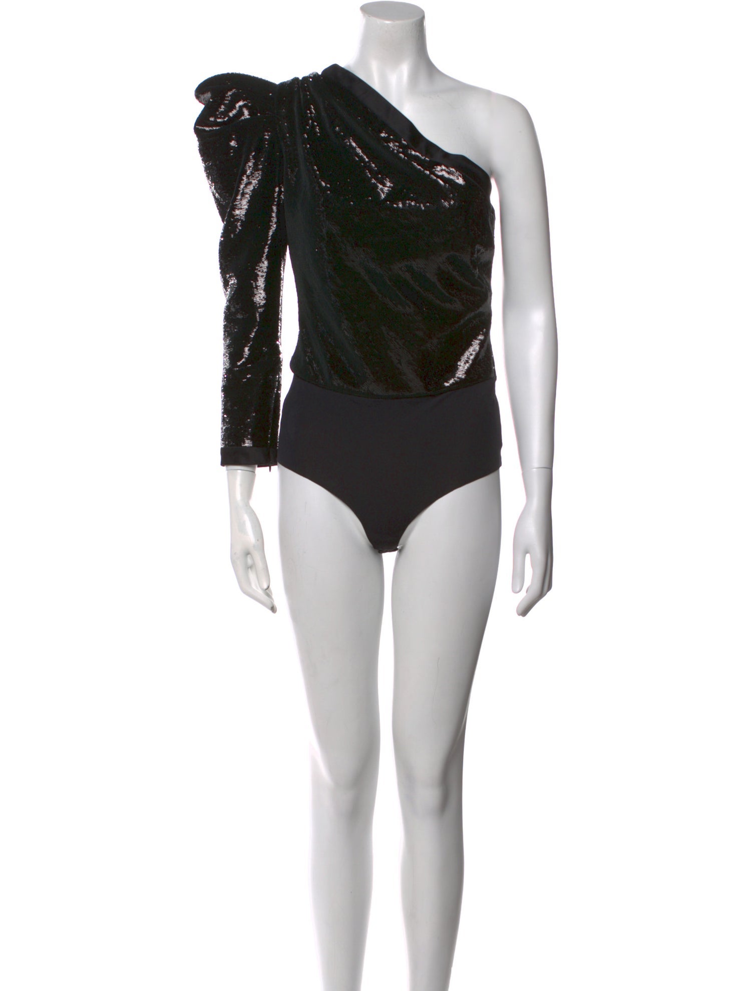 Zuhair Murad One-Shoulder Long Sleeve Bodysuit