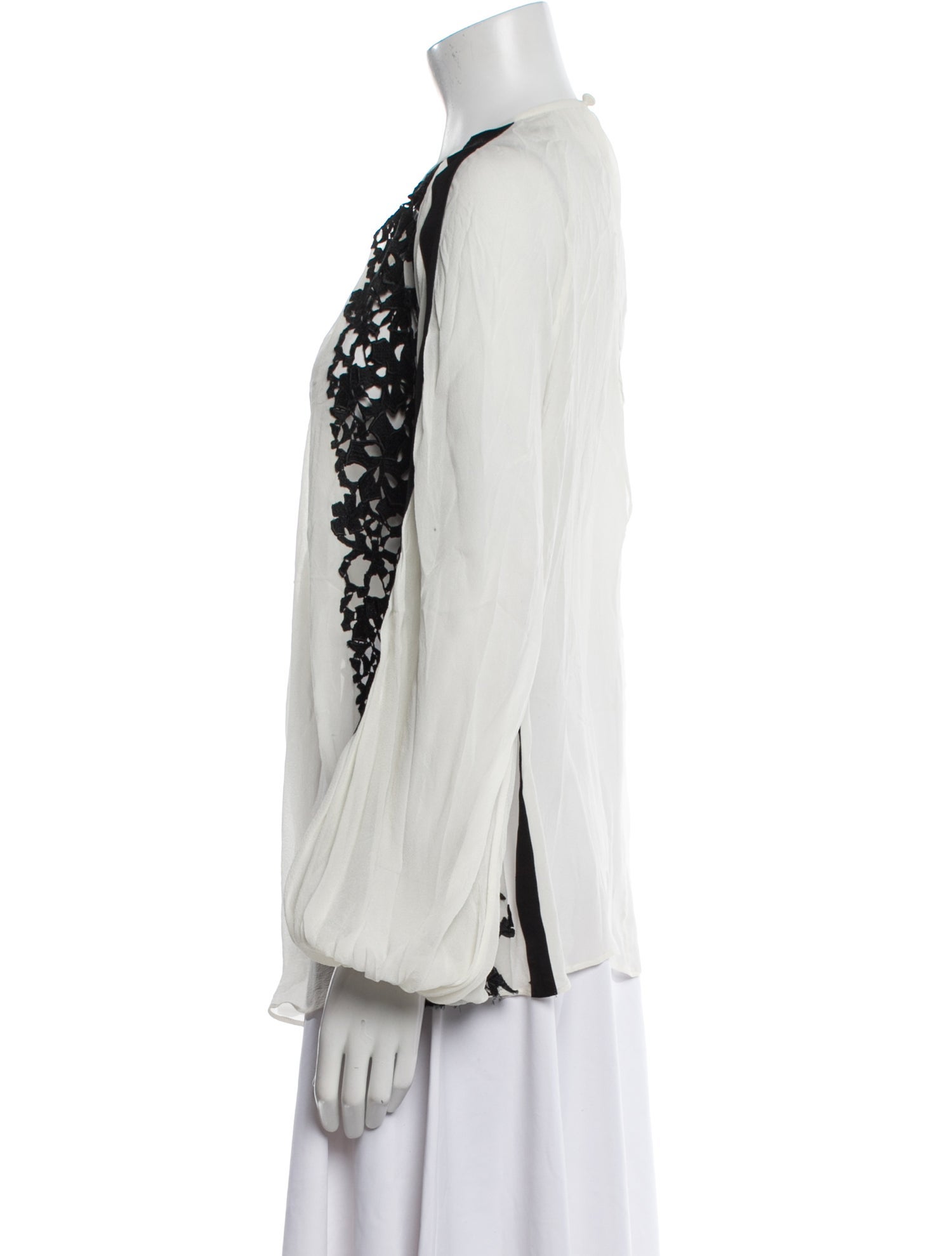 Zuhair Murad Silk Scoop Neck Blouse