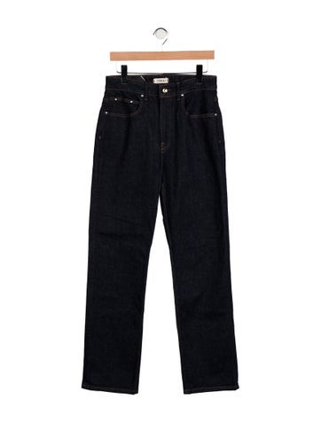 Pre-owned Ossou High-rise Straight Leg Jeans In Blue