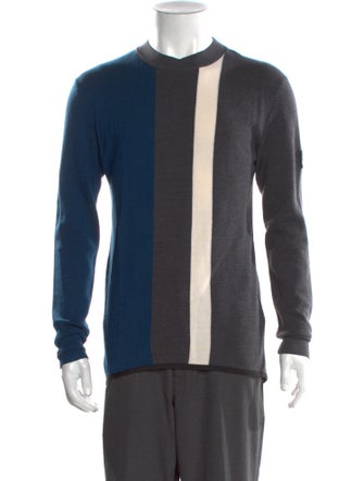 Z Zegna Wool Colorblock Pattern Pullover