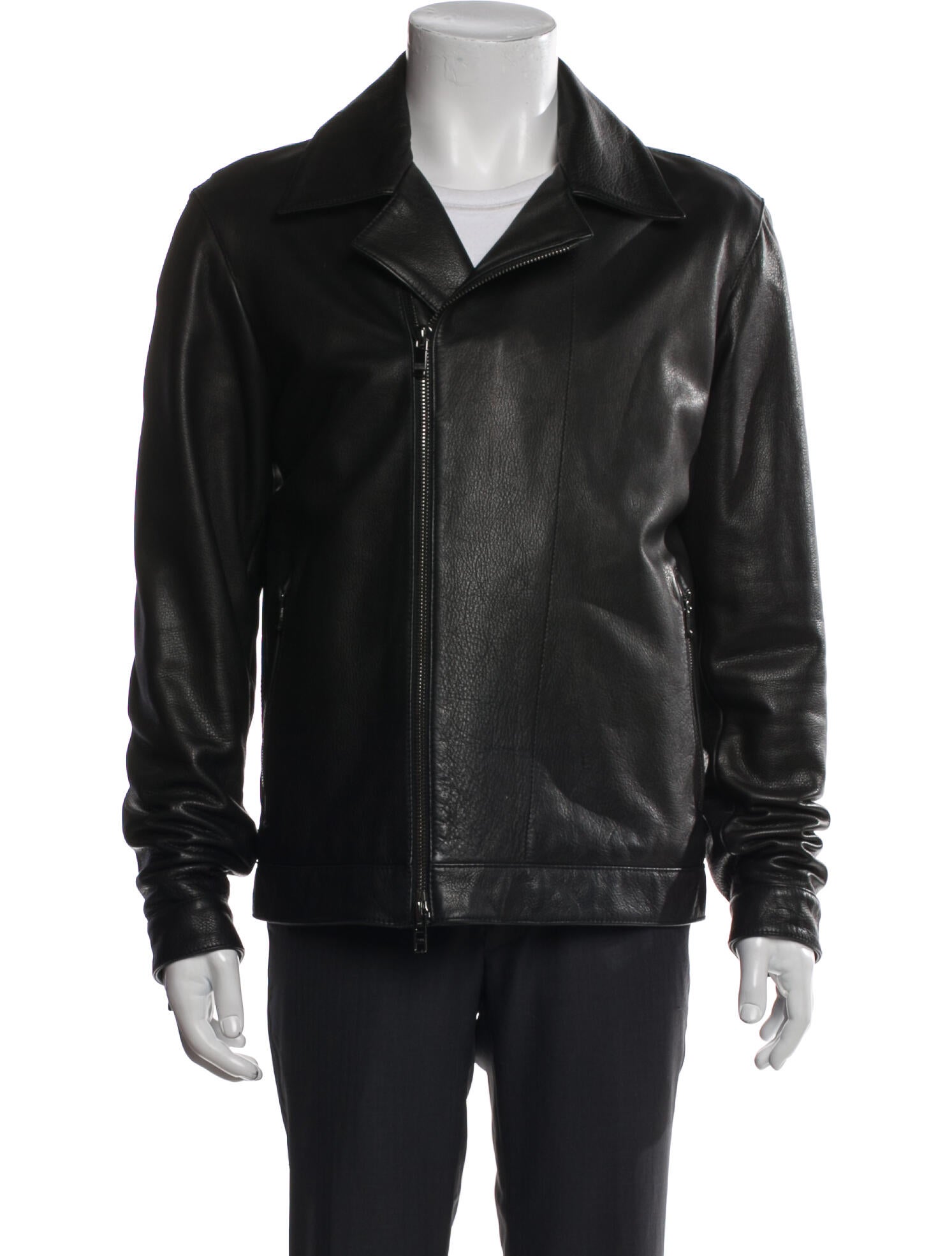 Z Zegna Leather Moto Jacket
