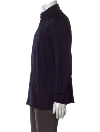 Z Zegna Wool Mock Neck Cardigan