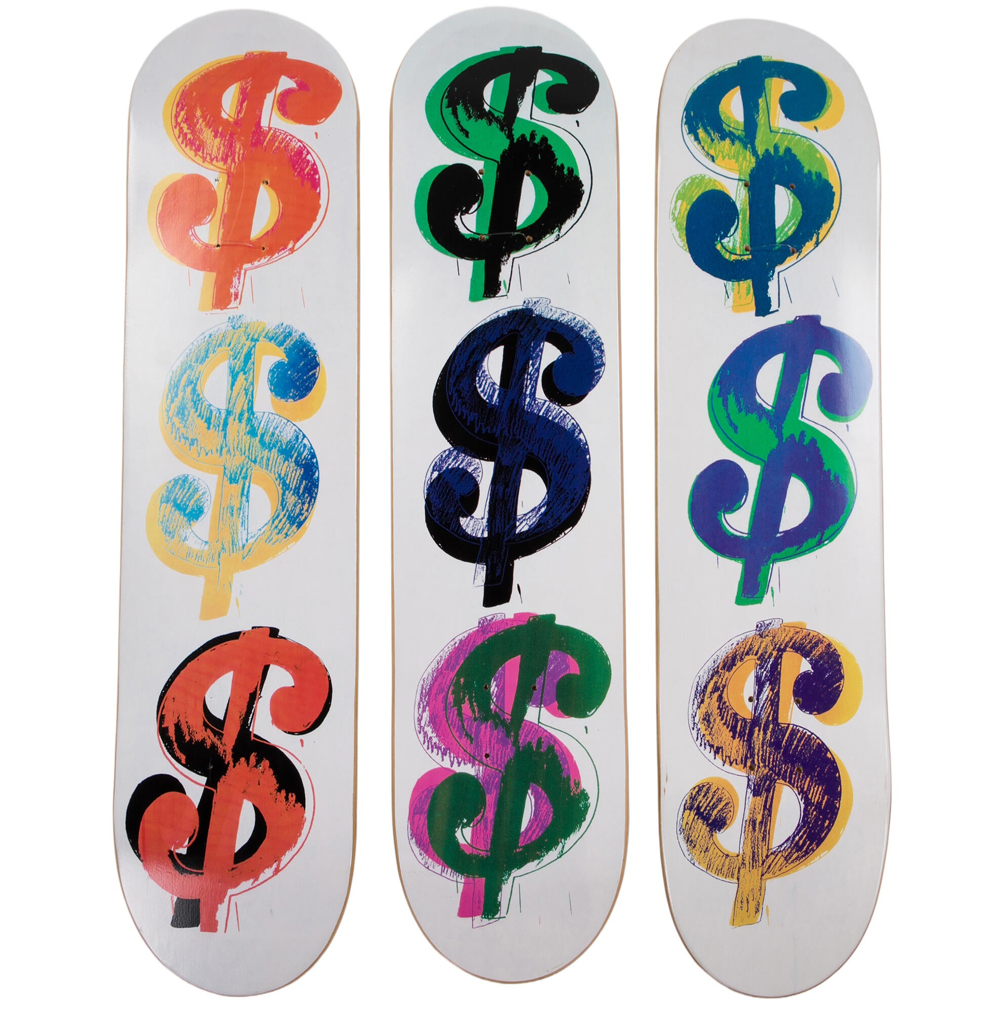 The Skateroom x Andy Warhol 'Dollar Sign (9), 1982' Set of 3 Skate Decks