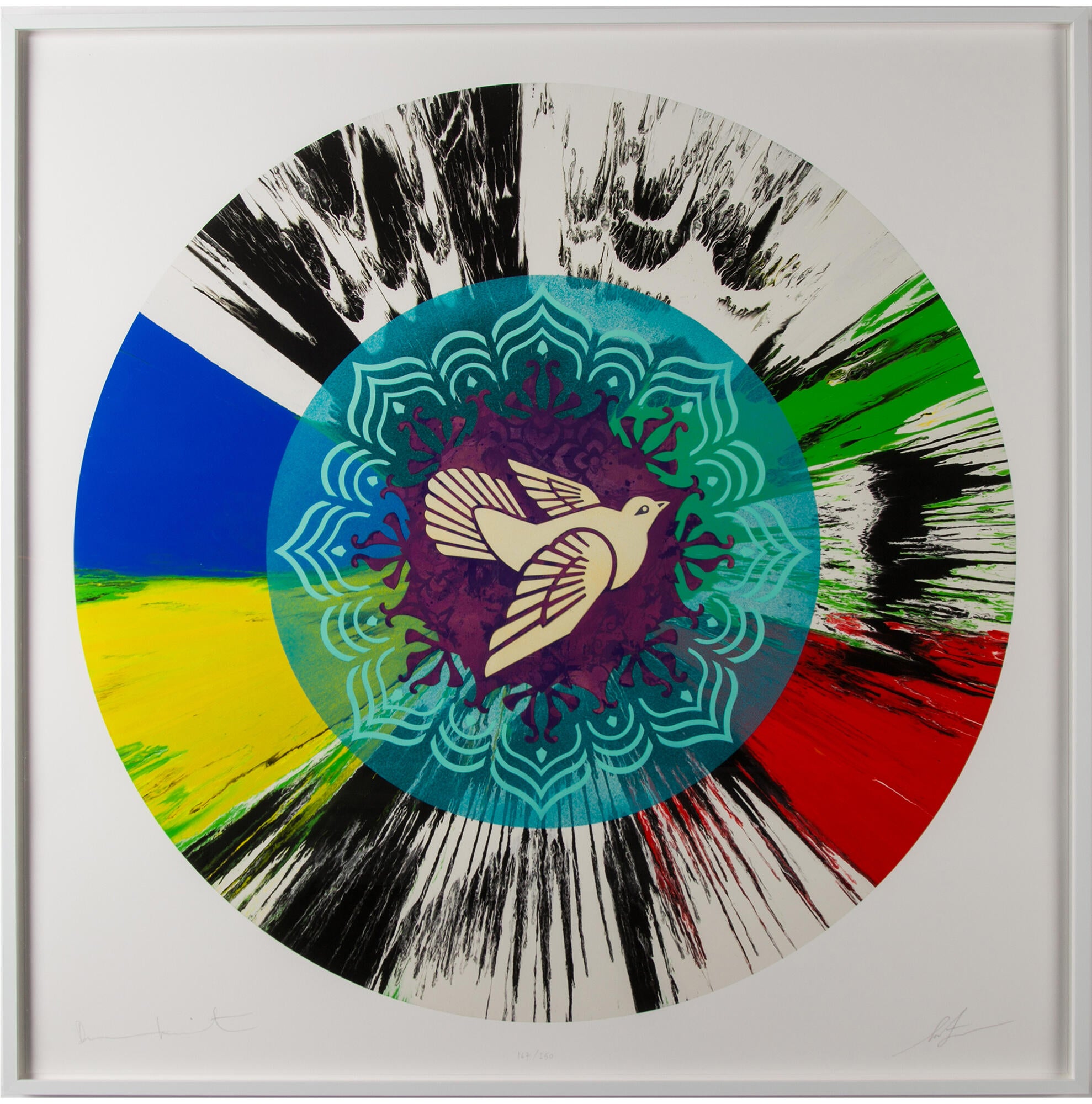 Damien Hirst Beautiful Optimistic Peace and Love Dove Spin Painting