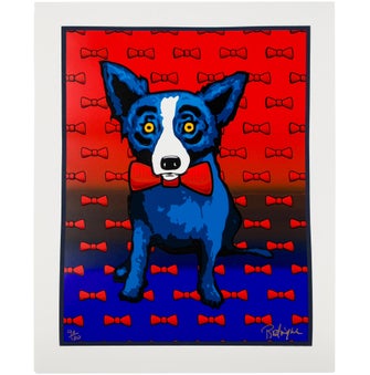 George Rodrigue Prints Blue Dog Does the Red Tie
