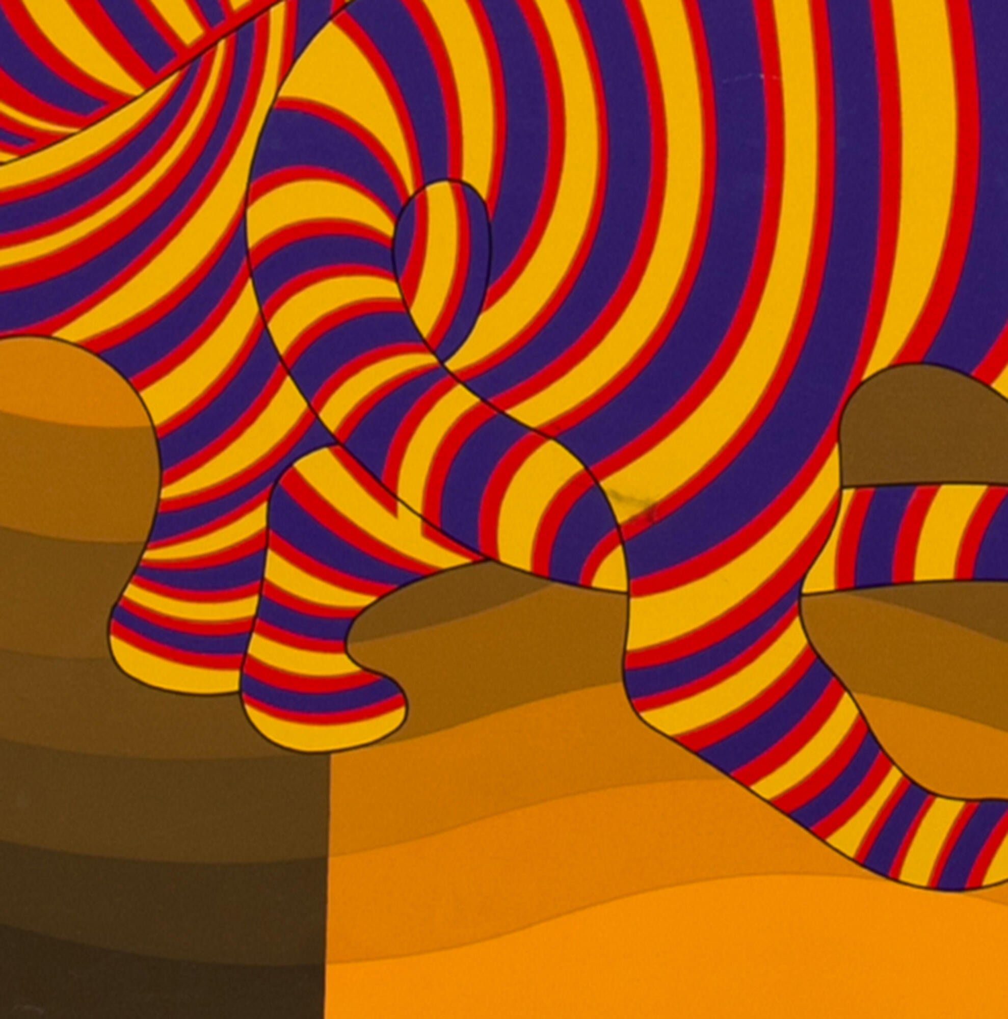 Victor Vasarely Two Tigers on Gold